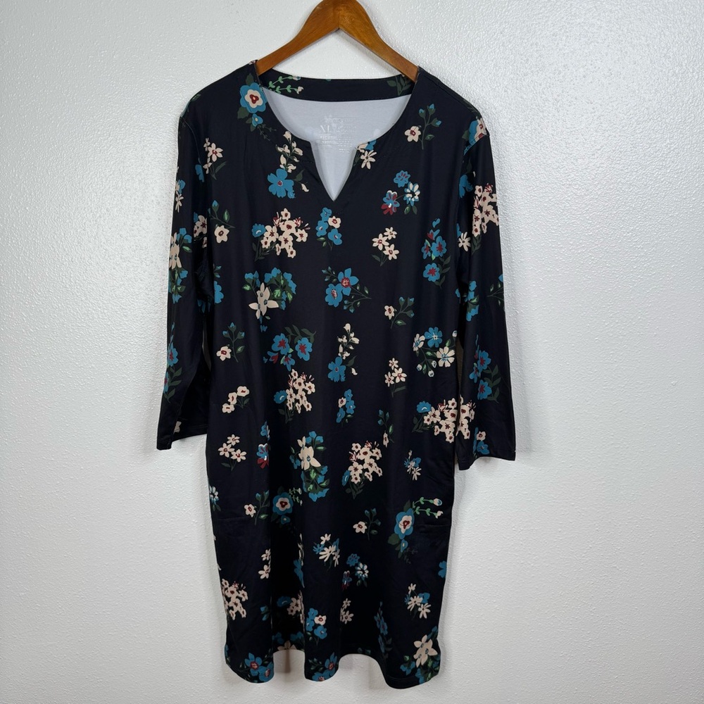 Light‎ Bare Floral 3/4 Length Sleeve UPF Protection Dress Size Xlarge